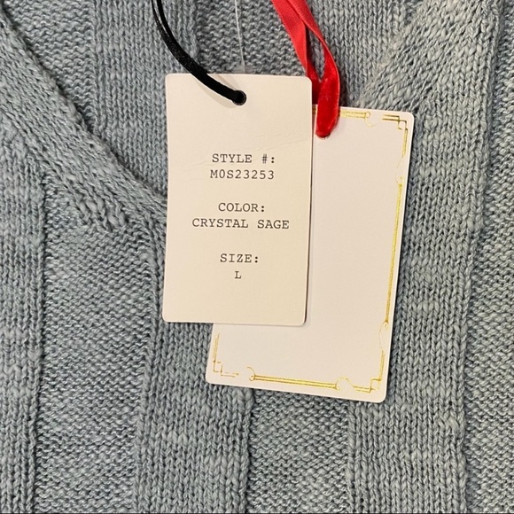 Hippie Rose V-neck Sunset Clay & Crystal Sage Ribbed Sweaters Bundle of two NWT - Picture 14 of 16